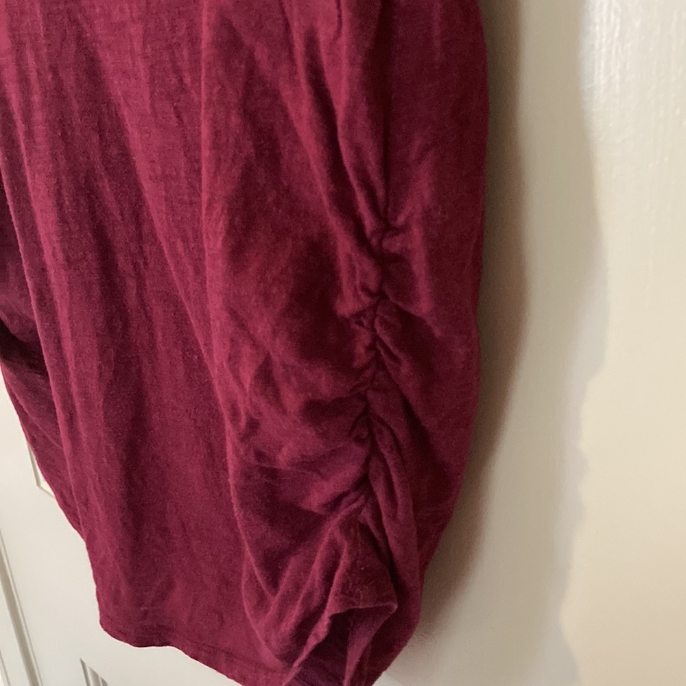 Motherhood maternity maroon short sleeve shirt. Size small - Picture 2 of 4